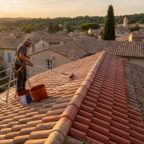 Prestation de peinture sur toit à Quettehou